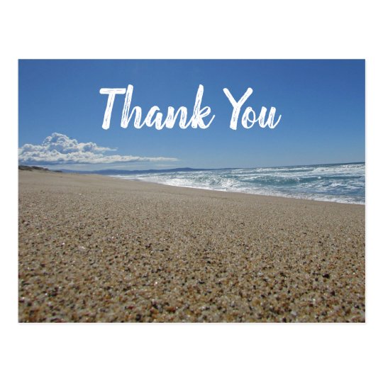 Thank You West Coast Blue Sky Beach Appreciation Postcard | Zazzle.com