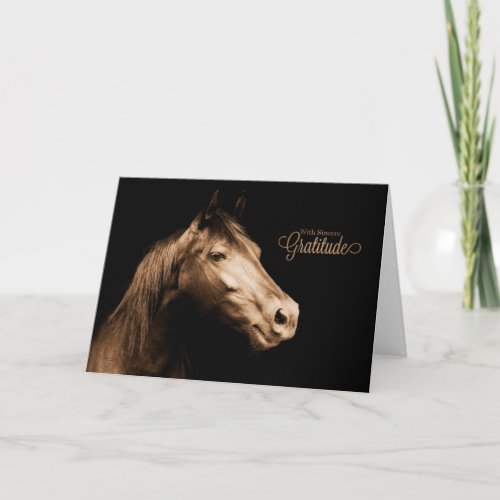 Thank You Western Sepia Toned Horse Blank