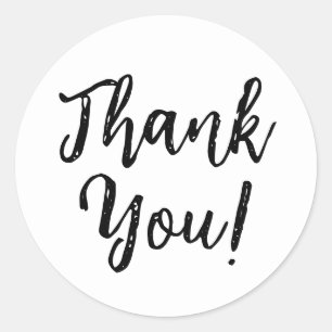 Thank You White Classic Round Sticker