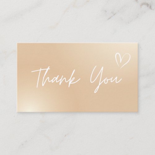 Thank You White Gold Social Media Discount Code Business Card