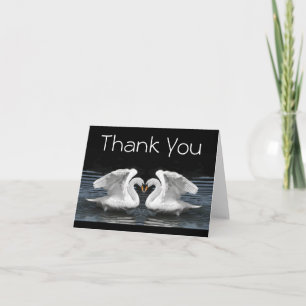 Thank You --  White Mute Swans Photography Card