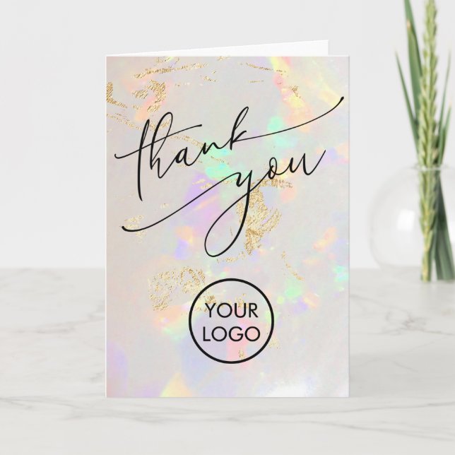 thank you white opal texture card (Front)