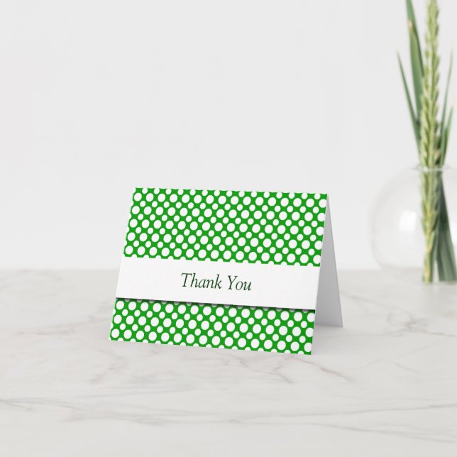 Thank You White Polka Dots on Green Card (Front)
