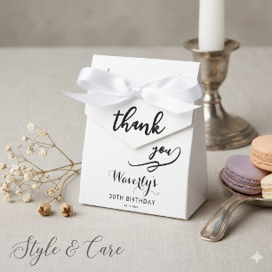Thank You White Tent Boxes for Birthday Gifts