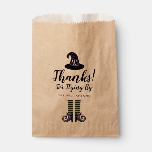 Thank You  Wicked Witch Illustration Halloween Favor Bag
