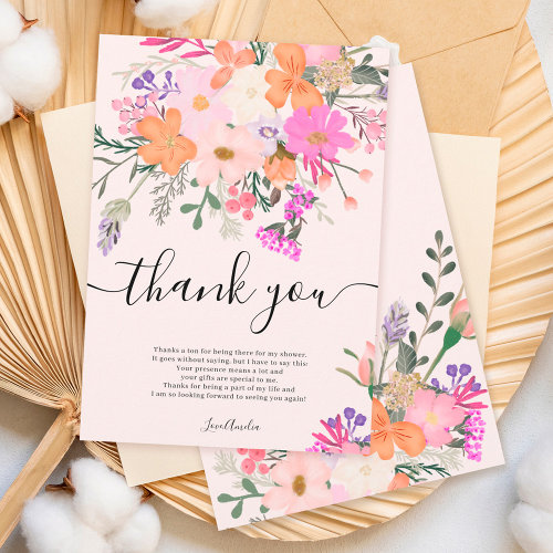 Thank you wild flowers pastel srping shower
