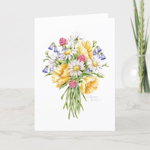 Thank You Wildflower Bouquet Christian God   Card