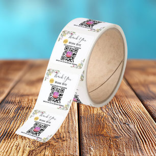 Thank You Wildflower  Business Instagram Qr Code  Square Sticker