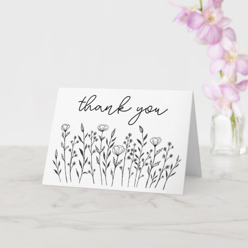 THANK YOU Wildflowers Simple Custom Card