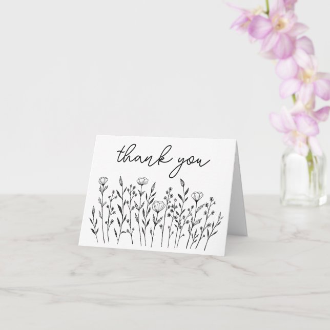 THANK YOU Wildflowers Simple Custom Card (Orchid)