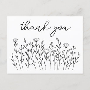 THANK YOU Wildflowers Simple Custom Postcard