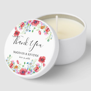 Thank you  Wildflowers Wedding Mini Candle Favors