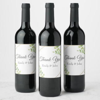 Thank you wine bottle favours label