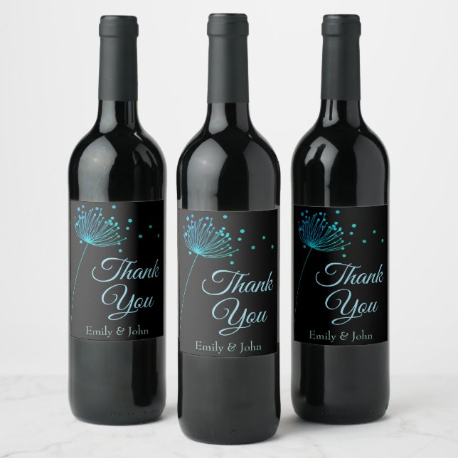 Thank you wine bottle favours label (Bottles)