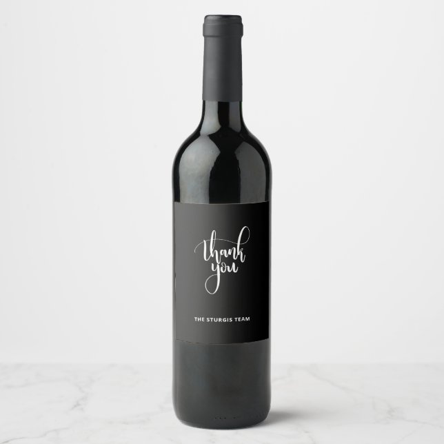 Thank You Wine Label Customized With Your Name (Front)