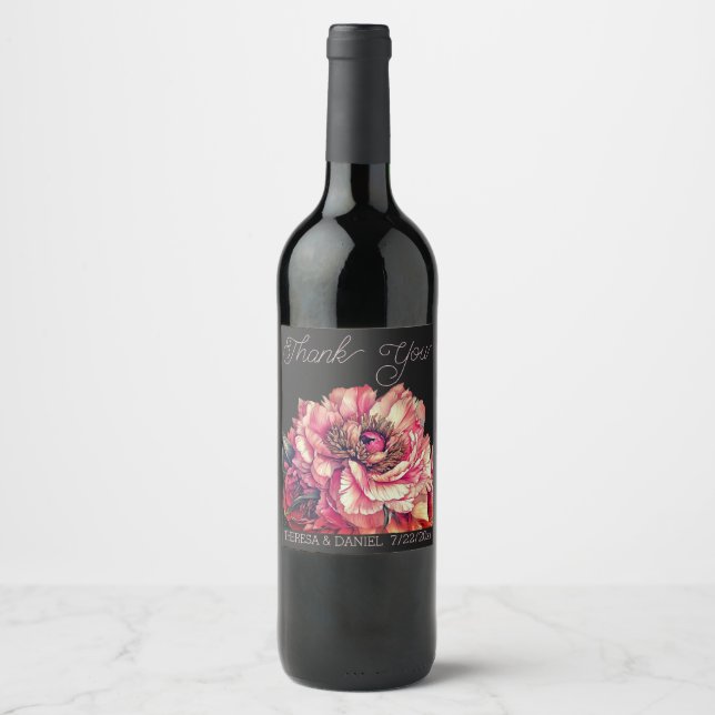 Thank you winelabel favors wine label (Front)