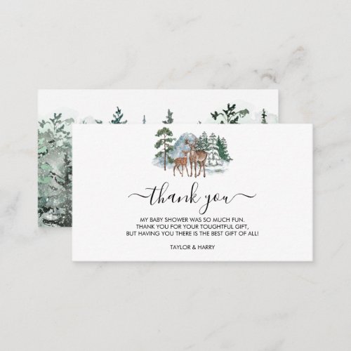 Thank you Winter Baby its cold outside Baby Shower Enclosure Card