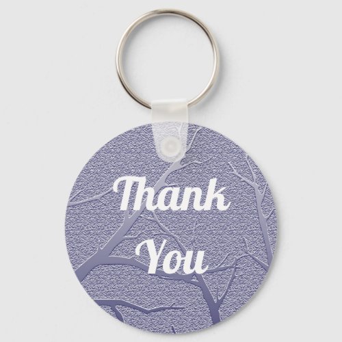 Thank You Winter Branches Blue Appreciation Keychain