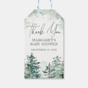 Thank you winter forest baby shower gift tags