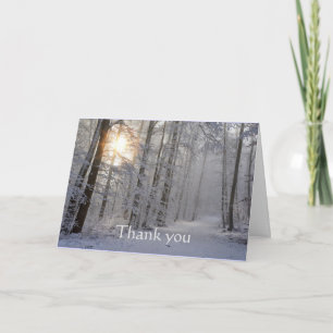 Thank You Winter Road Trail Trees Frost Card