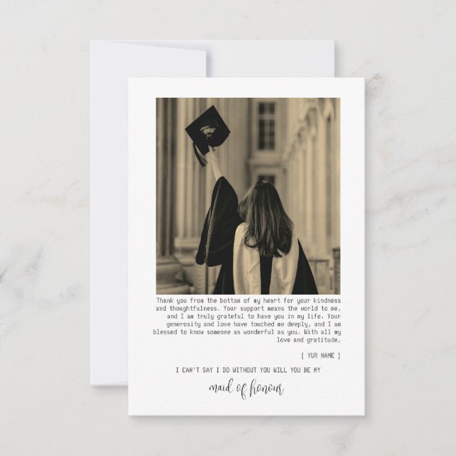 Thank You Wishes Graduate Photo Graduation Card (Front)