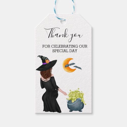 Thank you Witch Baby Shower Halloween Gift Tags