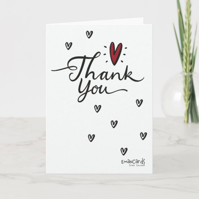Thank You with a Red Heart Card (Front)