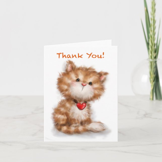 Thank You with Cute Cat Card (Front)