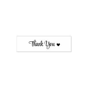 “Thank You” with Heart Rubber Stamp