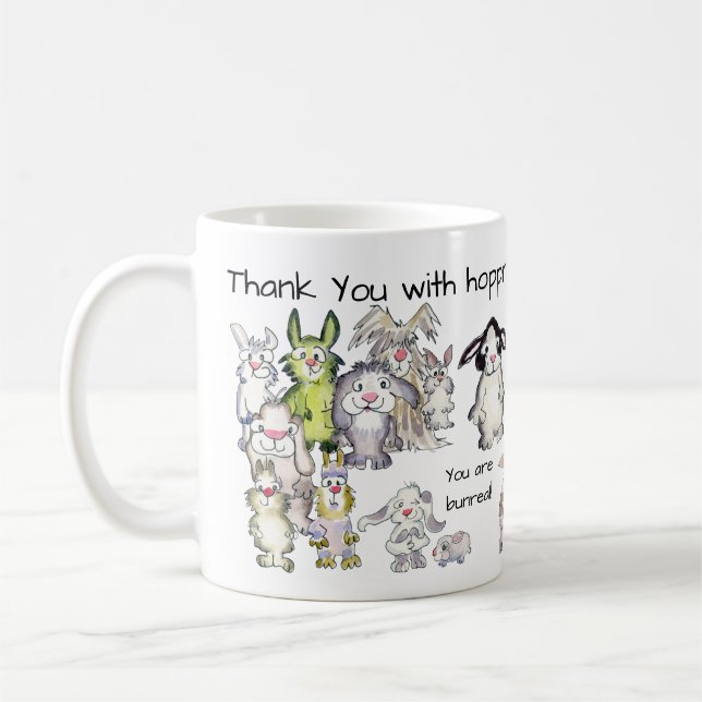 Thank You with Hoppreciation 21 Rabbits Mug (Left)