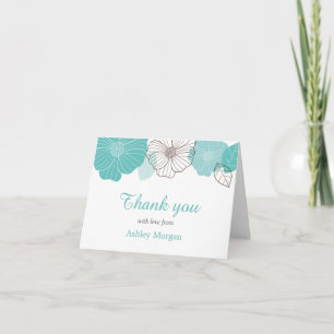 Thank You with Love Elegant Chic Mint Green Floral