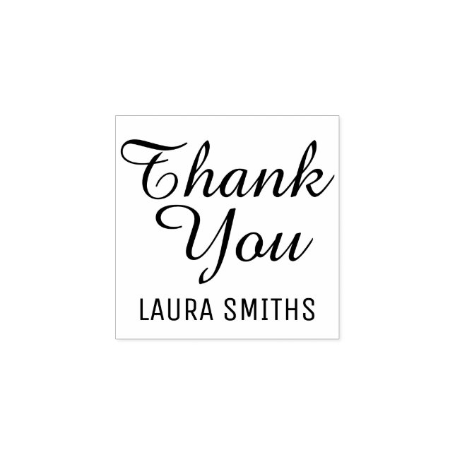 thank you with name, simple rubber stamp (Imprint)