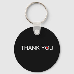 Thank you with one red heart keychain