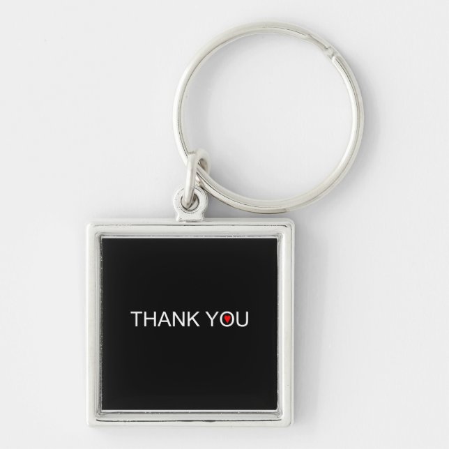 Thank you with one red heart keychain (Front)