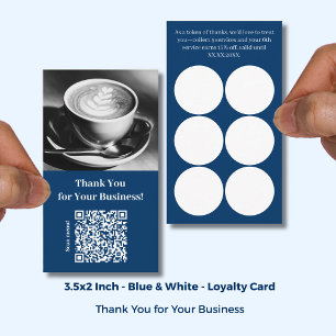 Thank You with QR Code - Blue Café Loyalty Card