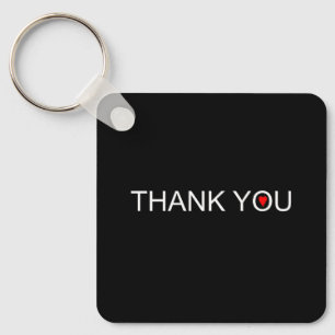 Thank You with Red Heart Keychain