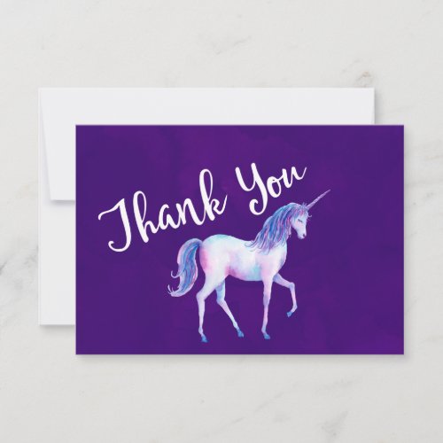 Thank You with Unicorn In Pastel Watercolors