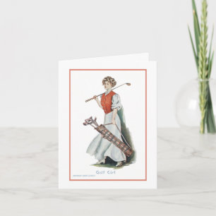 Thank You: Woman Golfer Letterpress Thank You Card