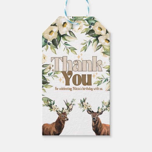 Thank you woodland birthday Gift Tag