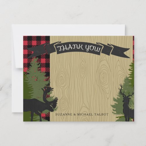 Thank You Woodland Forest Lumberjack Baby Shower Note Card