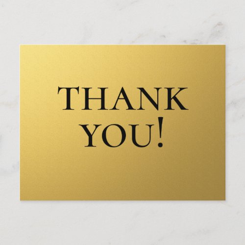 Thank you word on gold background postcard