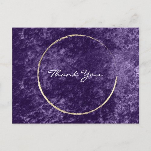 Thank You Wreath Violet Gold Velvet Purple Grape Postcard