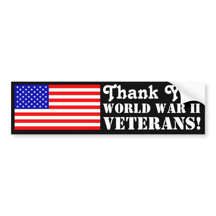 Thank You WW2 Veterans Bumper Sticker