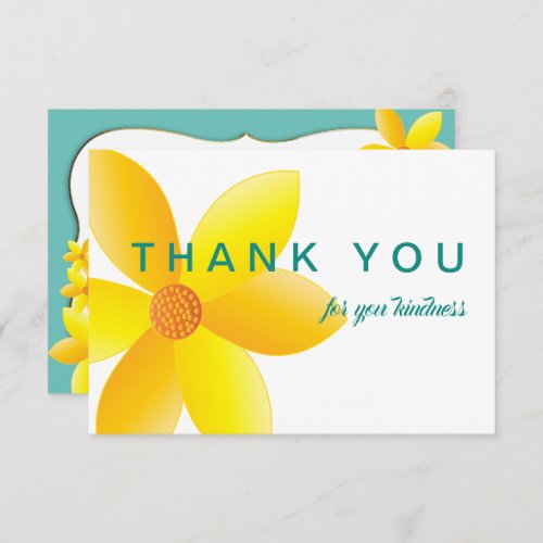 Thank You Yellow Daisies Aqua Blue