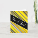 [ Thumbnail: "Thank You!" + Yellow & Gray Stripes Pattern Card ]