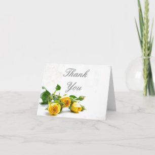 Thank you yellow rose wedding note card