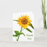 Thank You Yellow Sunflower Floral Blank Note Card at Zazzle