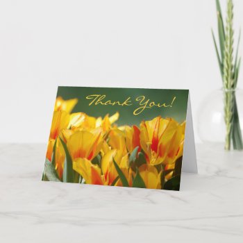 Thank You Yellow Tulips Card by pulsDesign at Zazzle