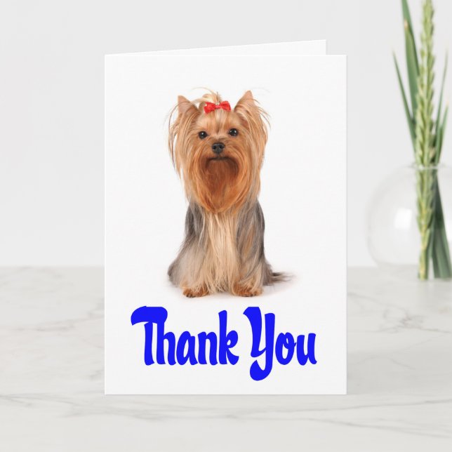 Thank You Yorkshire Terrier Puppy Card - Verse (Front)