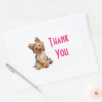 Thank You Yorkshire Terrier Puppy Dog Stickers | Zazzle